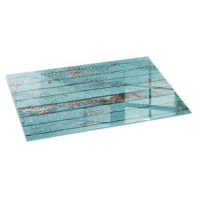 Glass hearth for wood stove rectangular Rustic style boards