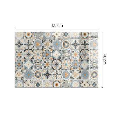 Glass hearth for wood stove rectangular Mosaic patterns in tiles