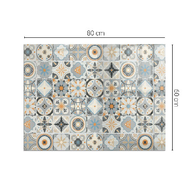 Glass hearth for wood stove rectangular Mosaic patterns in tiles