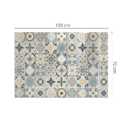 Glass hearth for wood stove rectangular Mosaic patterns in tiles