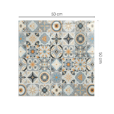 Glass hearth for wood stove rectangular Mosaic patterns in tiles