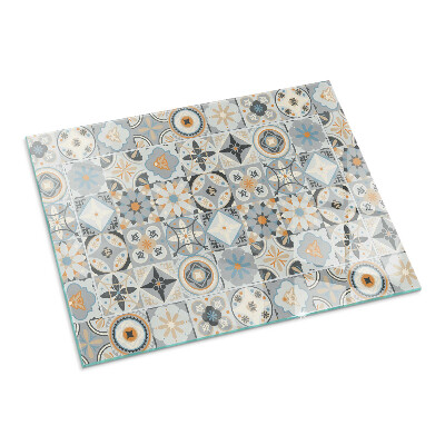 Glass hearth for wood stove rectangular Mosaic patterns in tiles