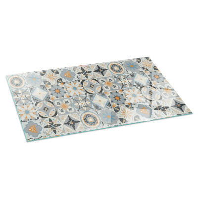 Glass hearth for wood stove rectangular Mosaic patterns in tiles