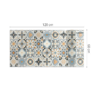 Glass hearth for wood stove rectangular Mosaic patterns in tiles