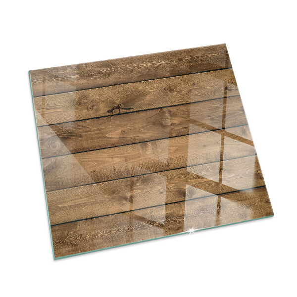 Glass hearth rectangular Wooden board with grain