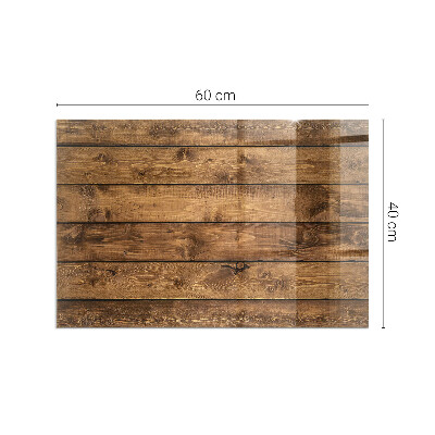 Glass hearth rectangular Wooden board with grain
