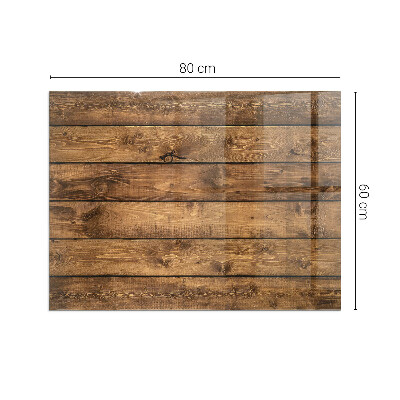 Glass hearth rectangular Wooden board with grain
