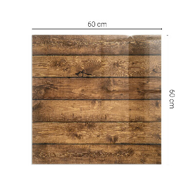 Glass hearth rectangular Wooden board with grain