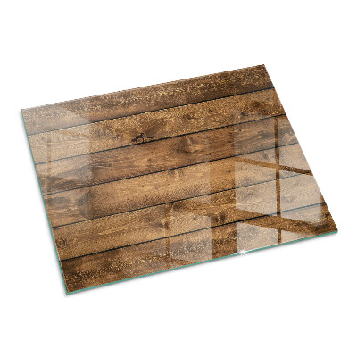 Glass hearth rectangular Wooden board with grain