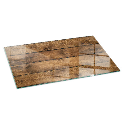 Glass hearth rectangular Wooden board with grain