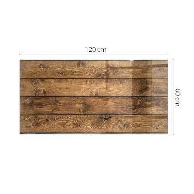 Glass hearth rectangular Wooden board with grain