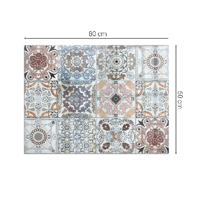 Glass hearth for wood stove rectangular Mosaic patterns in tiles