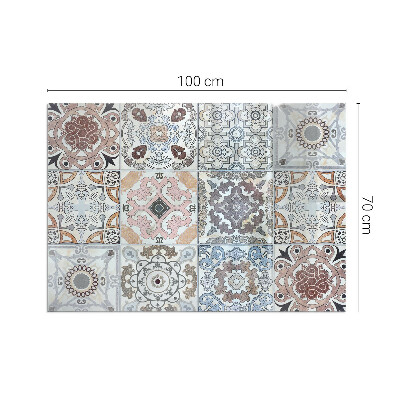 Glass hearth for wood stove rectangular Mosaic patterns in tiles