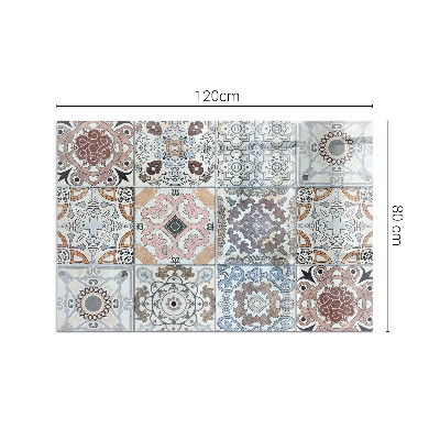 Glass hearth for wood stove rectangular Mosaic patterns in tiles