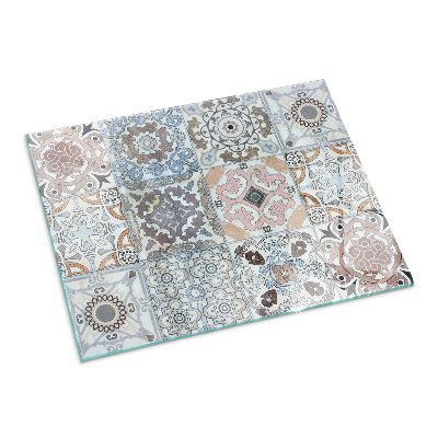 Glass hearth for wood stove rectangular Mosaic patterns in tiles