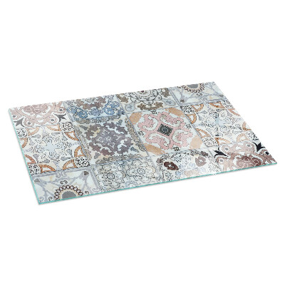 Glass hearth for wood stove rectangular Mosaic patterns in tiles