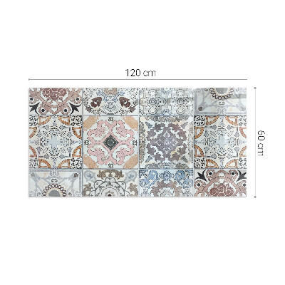 Glass hearth for wood stove rectangular Mosaic patterns in tiles