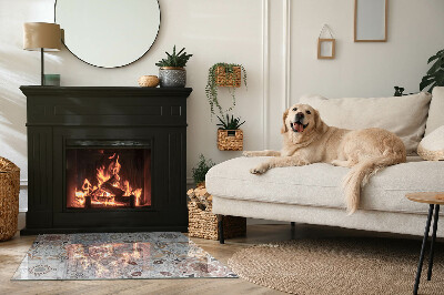 Glass hearth for wood stove rectangular Mosaic patterns in tiles