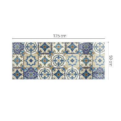Glass hearth rectangular Mosaic pattern with flowers