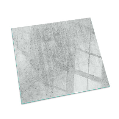 Glass hearth rectangular Raw concrete texture