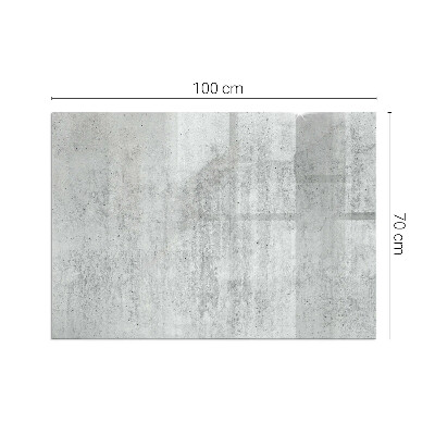 Glass hearth rectangular Raw concrete texture