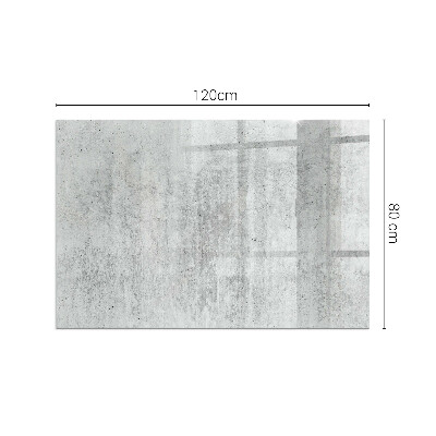 Glass hearth rectangular Raw concrete texture
