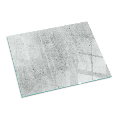 Glass hearth rectangular Raw concrete texture