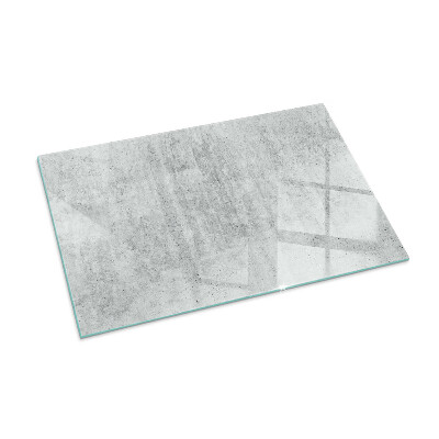 Glass hearth rectangular Raw concrete texture