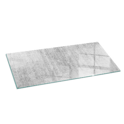 Glass hearth rectangular Raw concrete texture