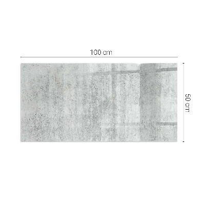 Glass hearth rectangular Raw concrete texture