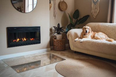 Glass hearth rectangular Leaves in subtle patterns