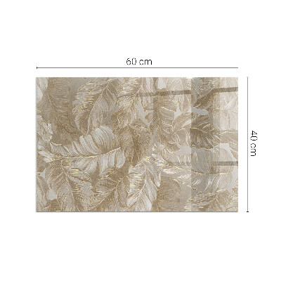 Glass hearth rectangular Leaves in subtle patterns