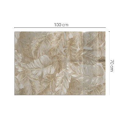 Glass hearth rectangular Leaves in subtle patterns
