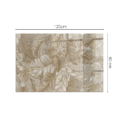 Glass hearth rectangular Leaves in subtle patterns