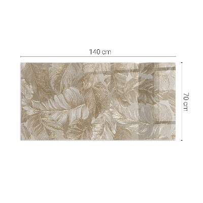 Glass hearth rectangular Leaves in subtle patterns