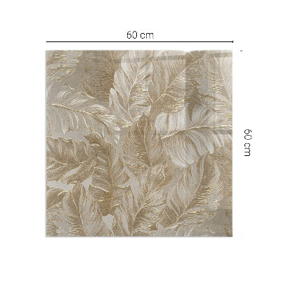 Glass hearth rectangular Leaves in subtle patterns