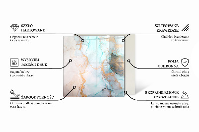 Glass hearth rectangular Leaves in subtle patterns