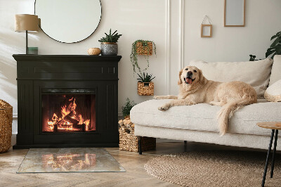 Glass hearth rectangular Leaves in subtle patterns