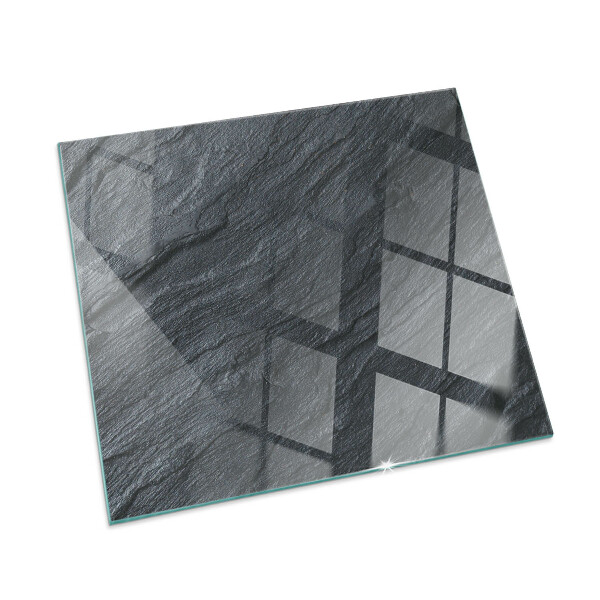 Glass hearth for wood stove rectangular Stone surface texture