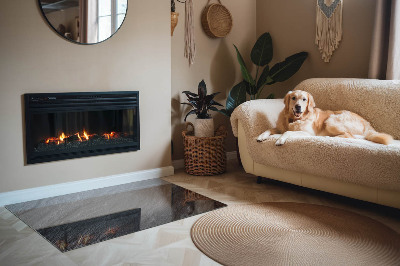 Glass hearth for wood stove rectangular Stone surface texture