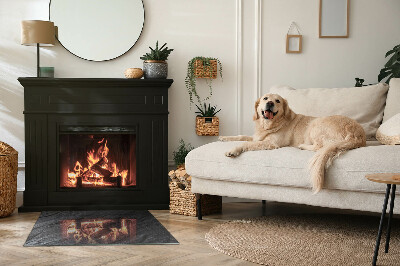 Glass hearth for wood stove rectangular Stone surface texture
