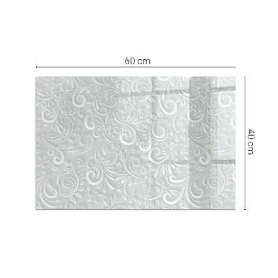 Glass hearth for wood stove rectangular Elegant plant pattern
