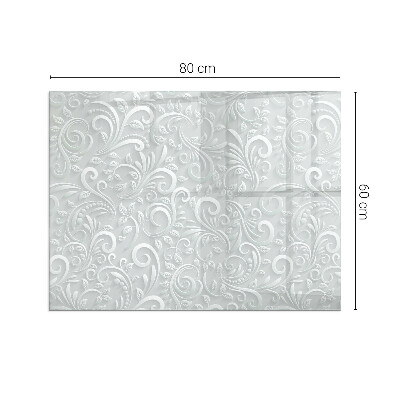 Glass hearth for wood stove rectangular Elegant plant pattern