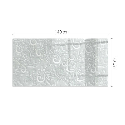 Glass hearth for wood stove rectangular Elegant plant pattern
