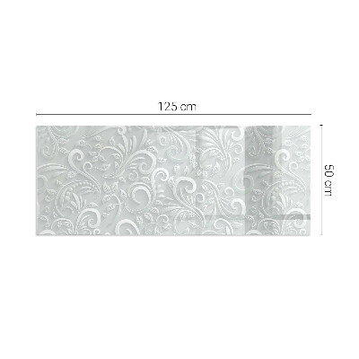 Glass hearth for wood stove rectangular Elegant plant pattern