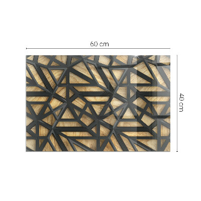 Glass hearth rectangular Geometry with wood