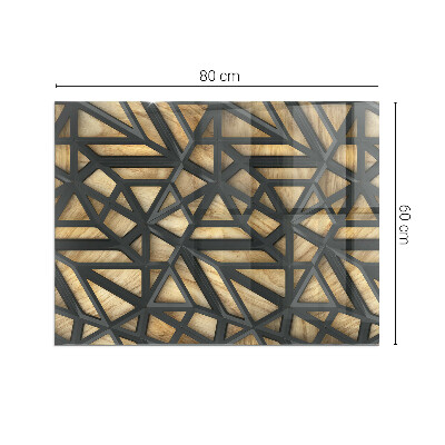 Glass hearth rectangular Geometry with wood
