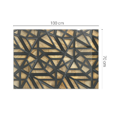 Glass hearth rectangular Geometry with wood