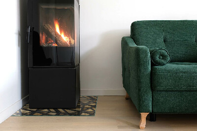 Glass hearth rectangular Geometry with wood