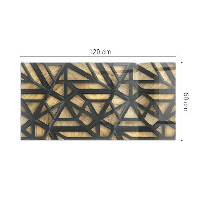Glass hearth rectangular Geometry with wood